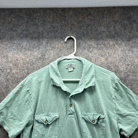 Lucky Brand Polo Shirt Men Large Teal Blue Casual Preppy Dress Cotton Vintage - Picture 2 of 12